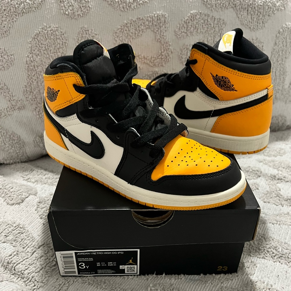 Jordan 1 Retro High OG (PS) Taxi/Black-Sail Size 3Y